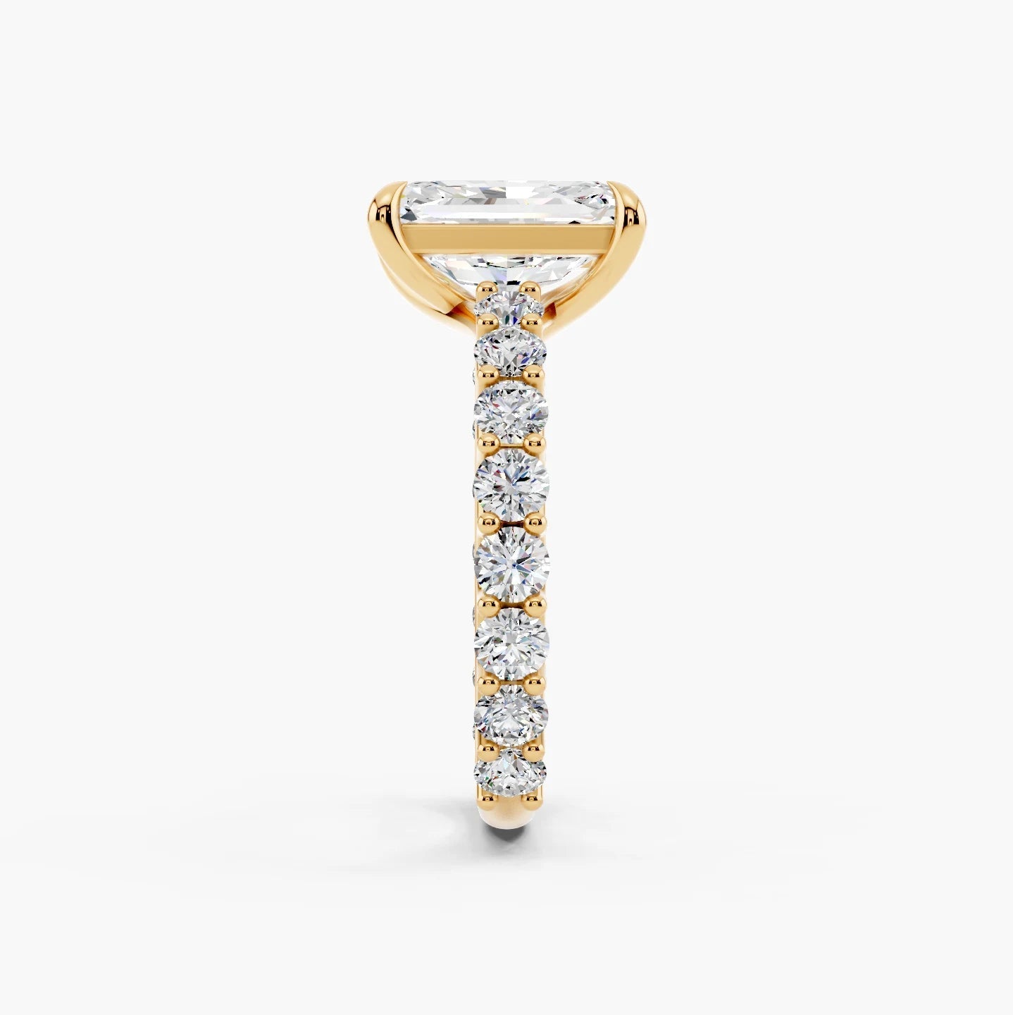 2.50CT Radiant Cut Moissanite Diamond Pave Engagement Ring