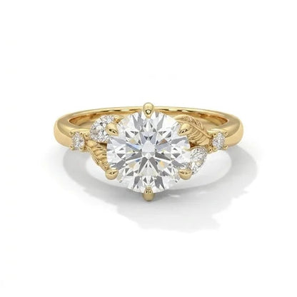 3.50 CT Round Cut Cluster Moissanite Diamond Engagement Ring