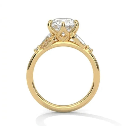 3.50 CT Round Cut Cluster Moissanite Diamond Engagement Ring