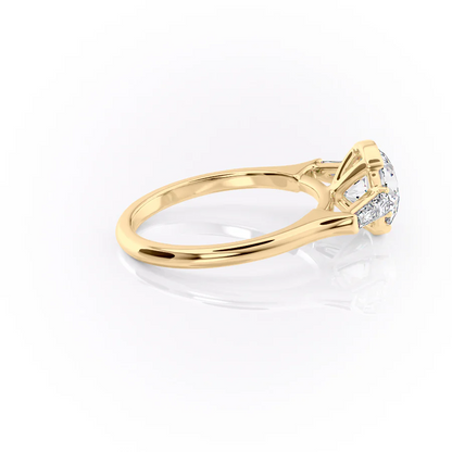 1.0CT Round Diamond Moissanite Three Stone Engagement Ring