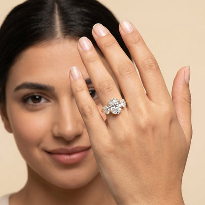1.50 CT Oval Cut Three Stone Moissanite Diamond Engagement Ring