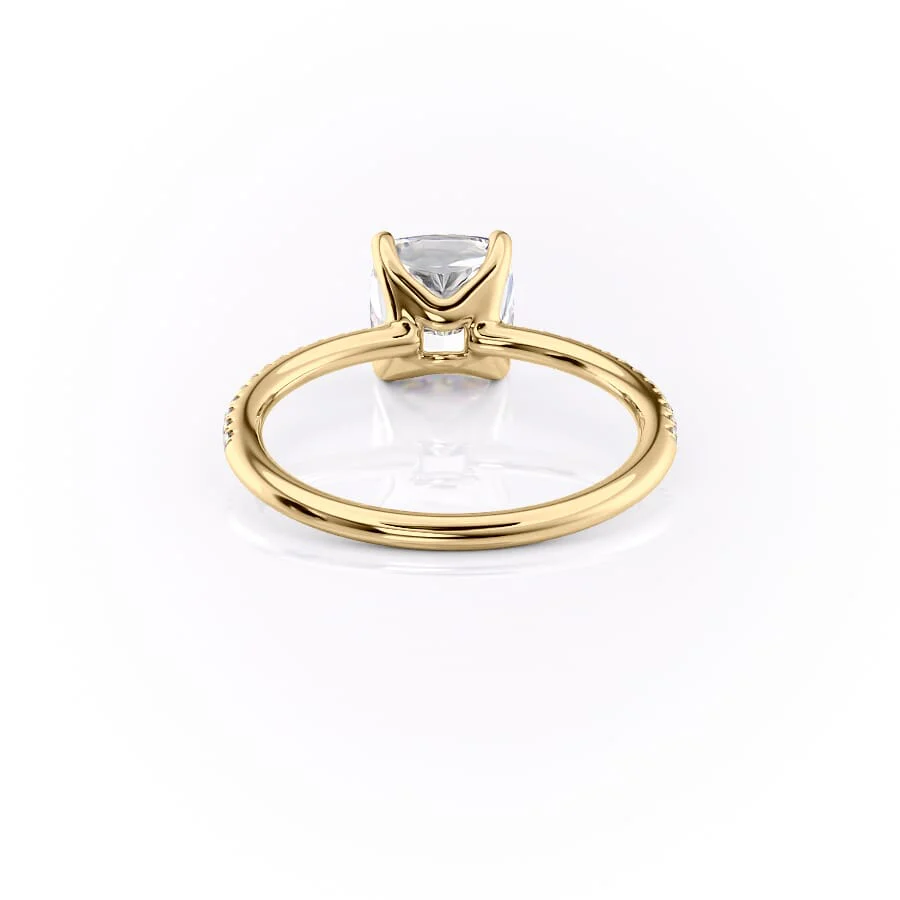 1.0CT Cushion Diamond Moissanite Pave Engagement Ring