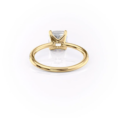 1.0CT Cushion Diamond Moissanite Pave Engagement Ring