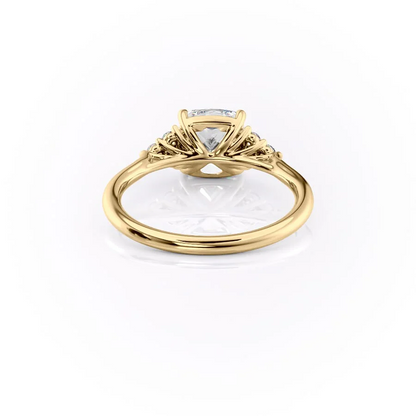 1.50 CT Cushion Cut Cluster Moissanite Diamond Engagement Ring