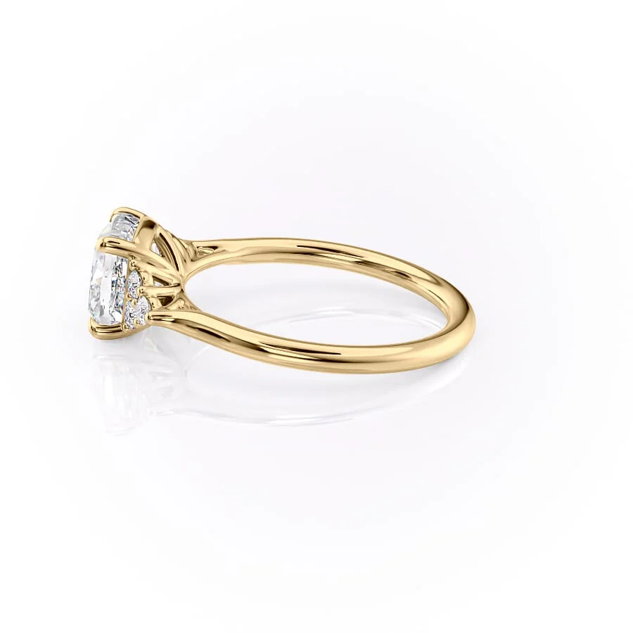 1.50 CT Cushion Cut Cluster Moissanite Diamond Engagement Ring