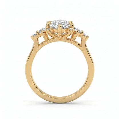 4.0CT Marquise Diamond Moissanite Cluster Engagement Ring