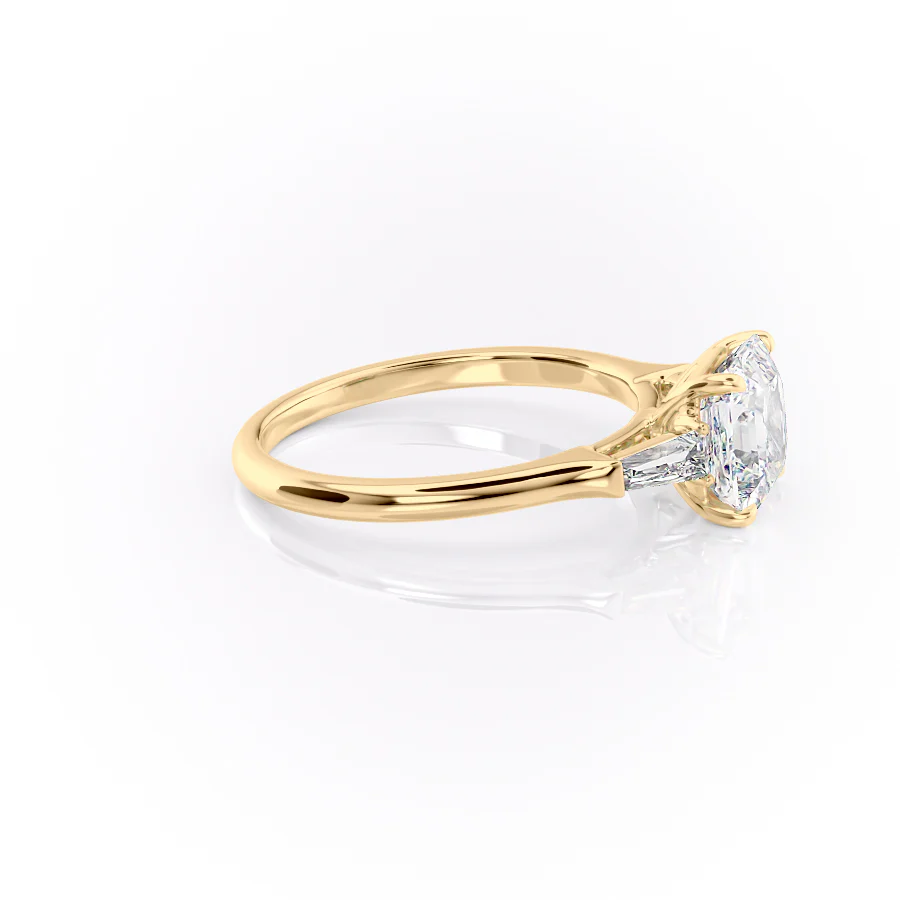 1.0CT Asscher Diamond Moissanite Three Stone Engagement Ring