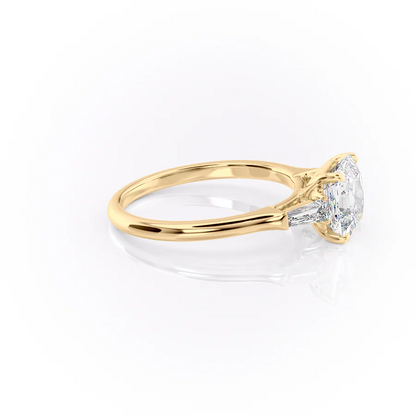 1.0CT Asscher Diamond Moissanite Three Stone Engagement Ring