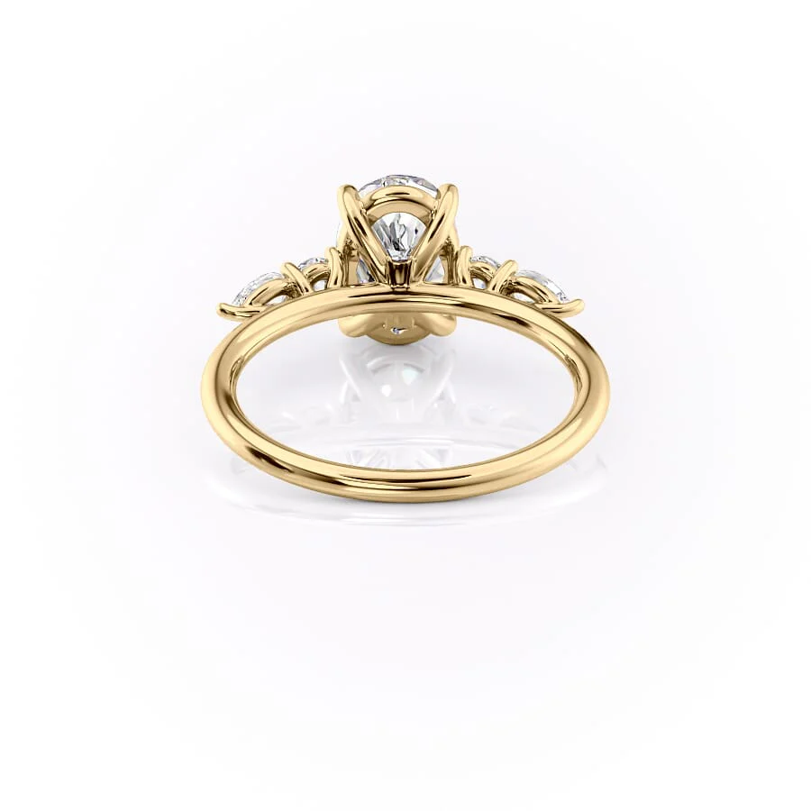 1.50 CT Oval Cut Cluster Moissanite Diamond Engagement Ring