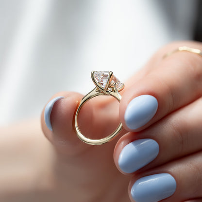 1.50 CT Emerald Cut Solitaire Moissanite Diamond Engagement Ring