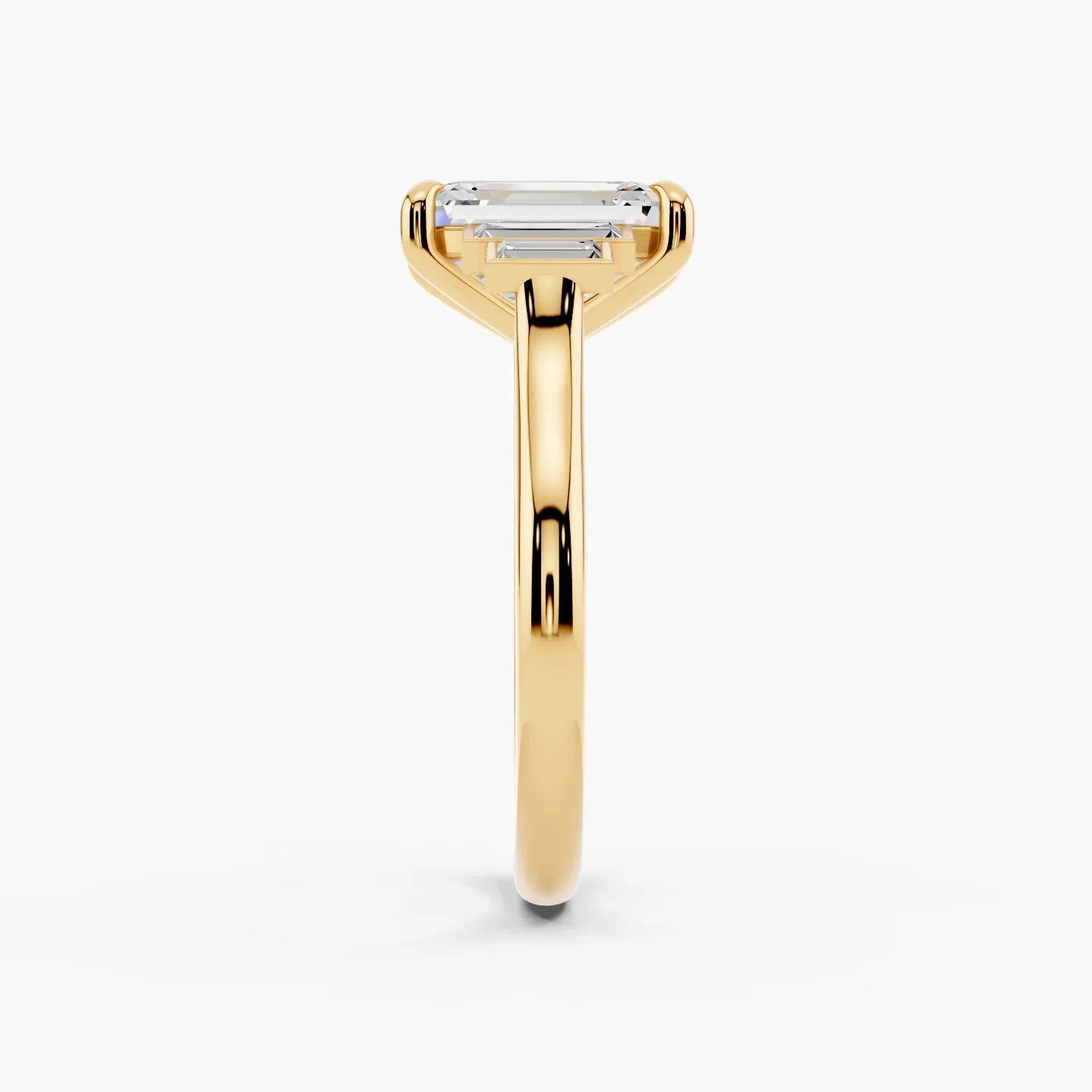 1.50 CT Emerald Cut Five Stone Moissanite Diamond Engagement Ring