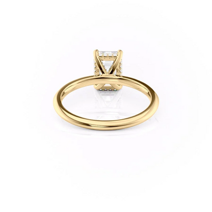 1.50 CT Emerald Cut Hidden Halo Moissanite Diamond Engagement Ring
