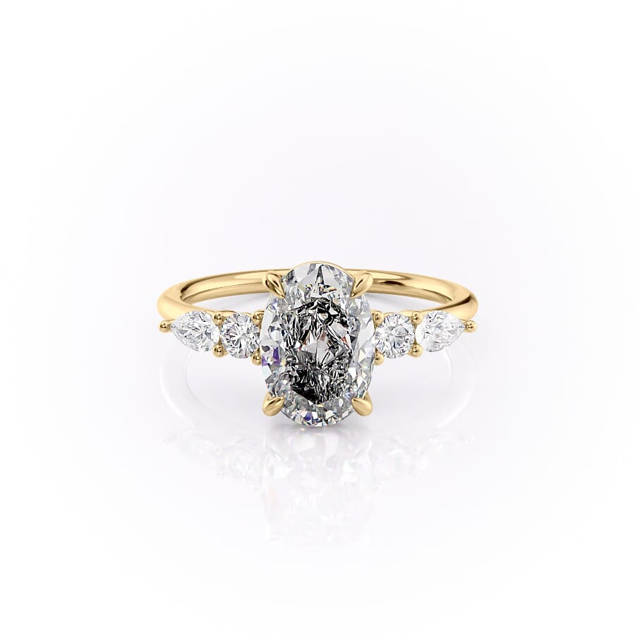 1.50 CT Oval Cut Cluster Moissanite Diamond Engagement Ring