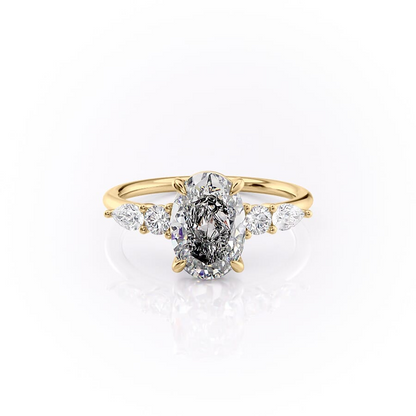 1.50 CT Oval Cut Cluster Moissanite Diamond Engagement Ring