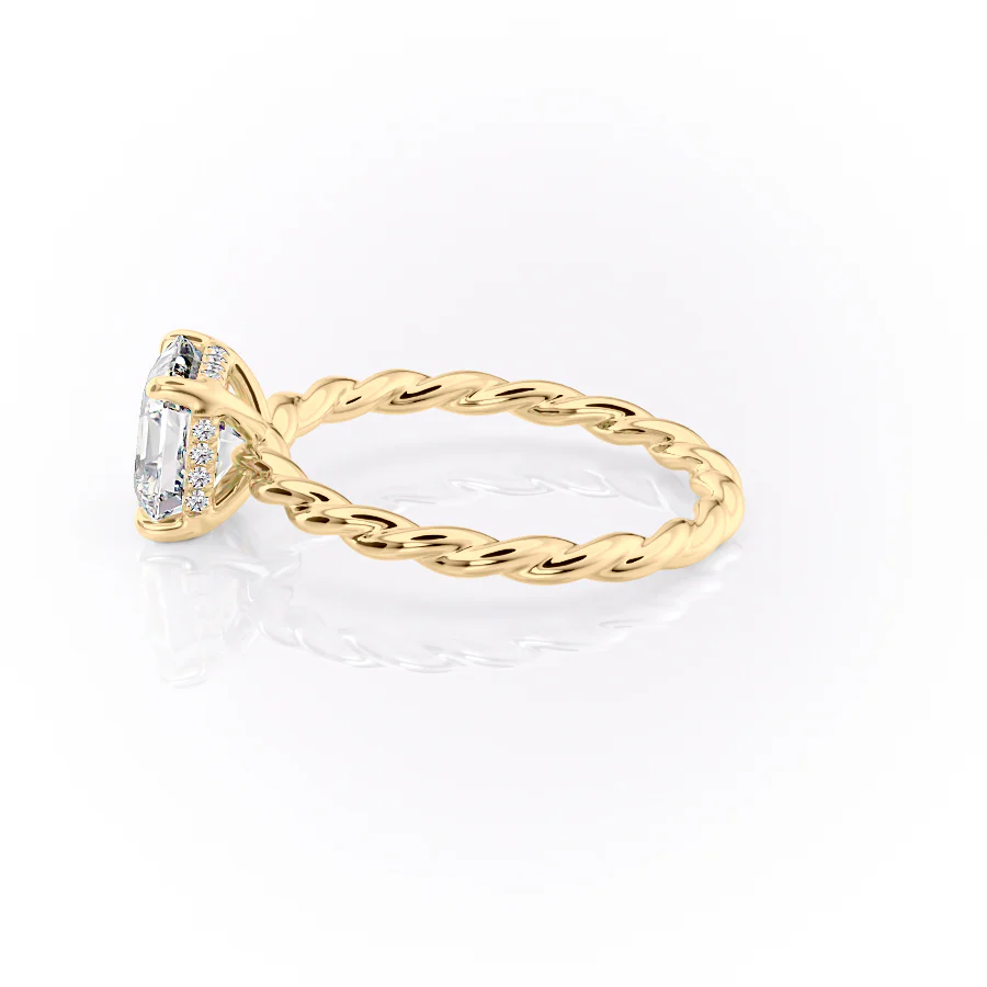 1.0CT Asscher Diamond Moissanite Braided Engagement Ring