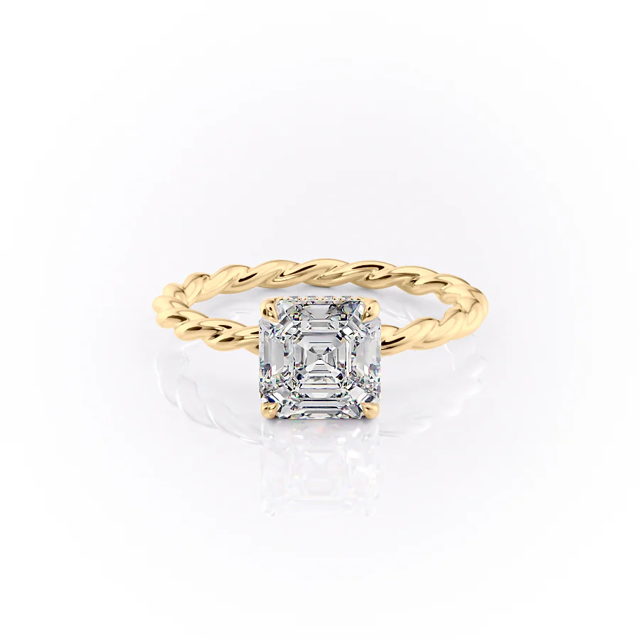 1.0CT Asscher Diamond Moissanite Braided Engagement Ring