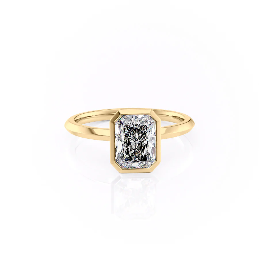 1.50 CT Radiant Cut Bezel Moissanite Diamond Engagement Ring
