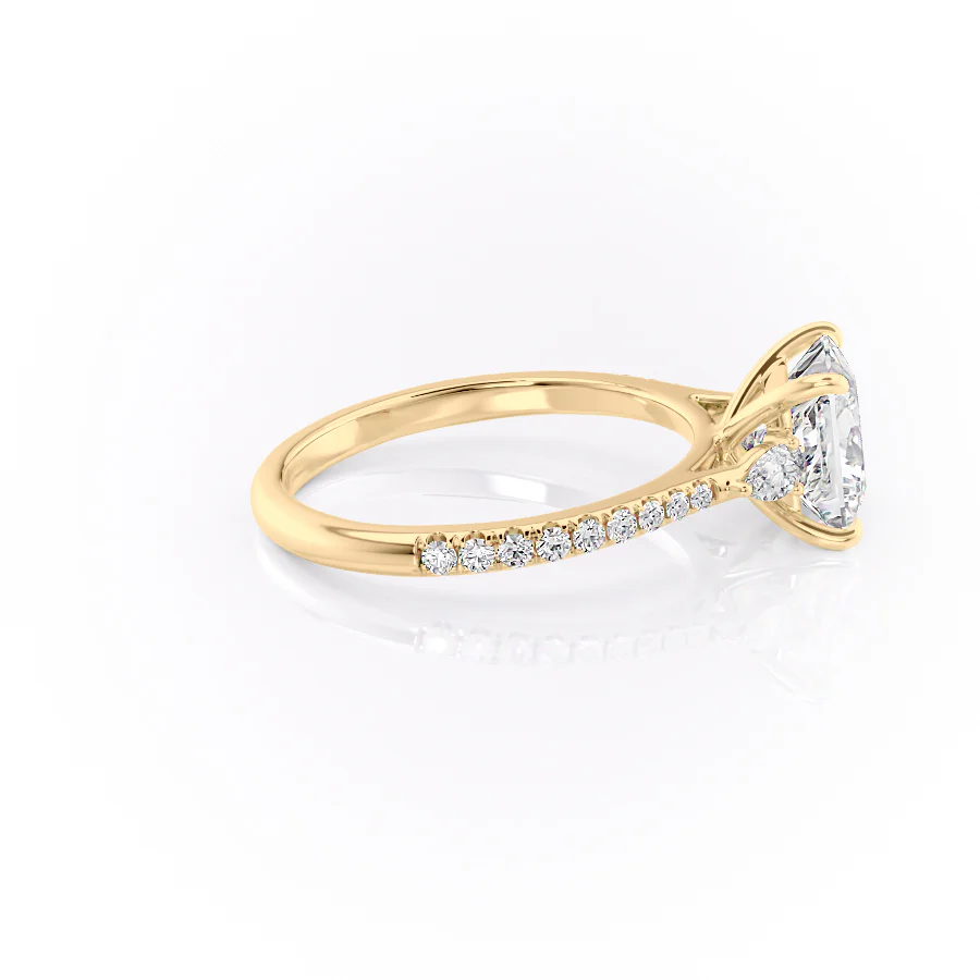 1.0CT Princess Diamond Moissanite Three Stone Engagement Ring
