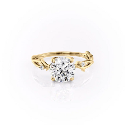 2.0CT Round Cut Moissanite Nature Inspired Diamond Engagement Ring