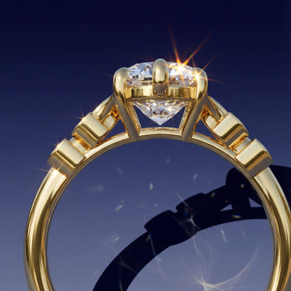 4.0CT Marquise Cut Moissanite Diamond Bezel Cluster Engagement Ring
