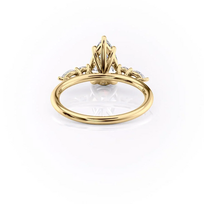 2.0CT Pear Cut Moissanite Diamond Unique Cluster Engagement Ring