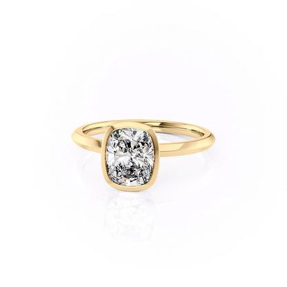 1.50 CT Cushion Cut Bezel Moissanite Diamond Engagement Ring