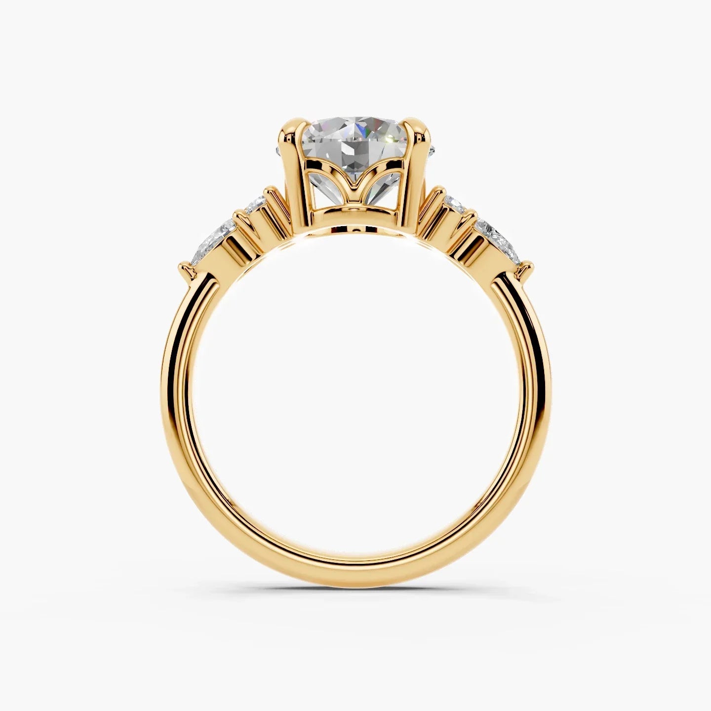 3.0CT Round Diamond Moissanite Cluster Engagement Ring