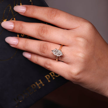 Hidden Halo Ring with Dutch Marquise Diamond