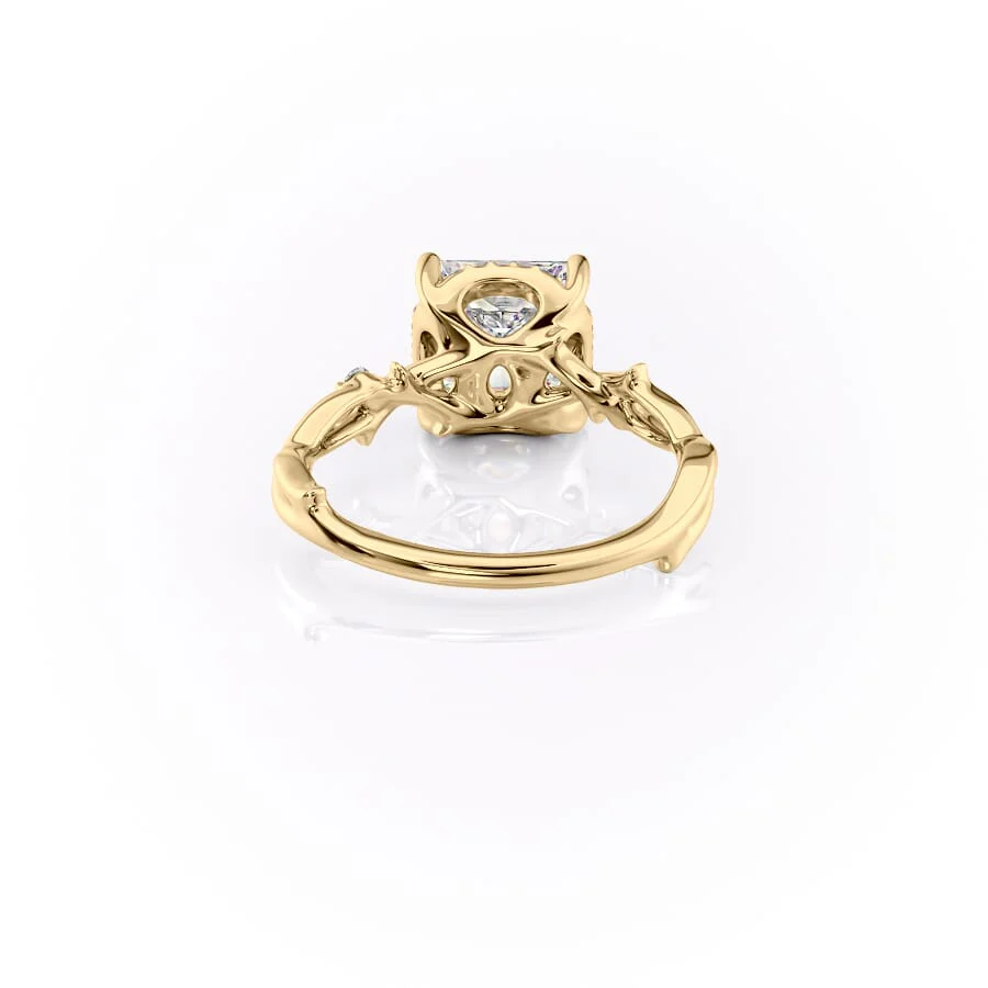 1.50 CT Princess Cut Nature Inspired  Moissanite Diamond Engagement Ring