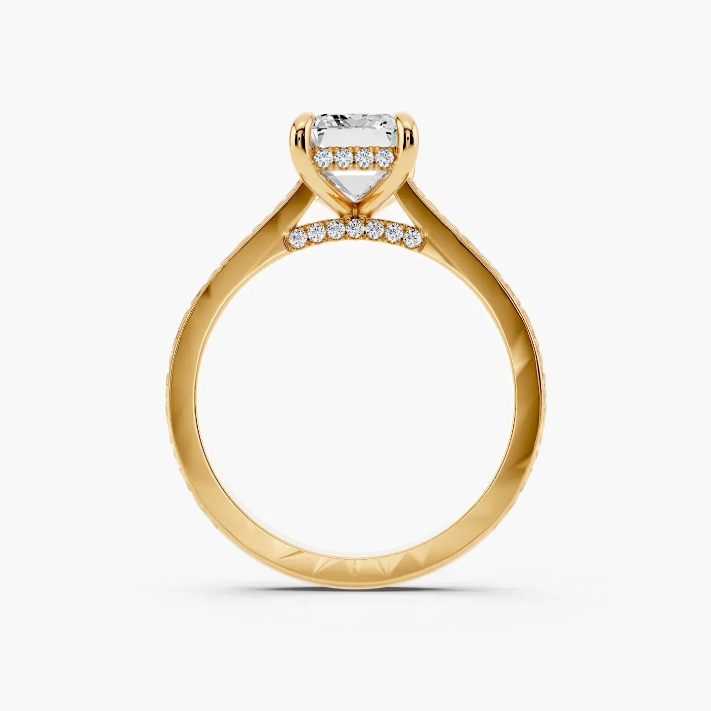 4.0CT Emerald Diamond Moissanite Milgrain Vintage Engagement Ring
