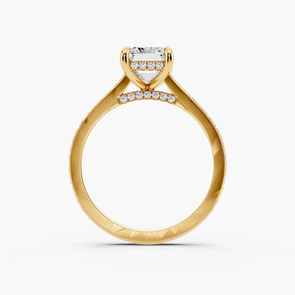 4.0CT Emerald Diamond Moissanite Milgrain Vintage Engagement Ring