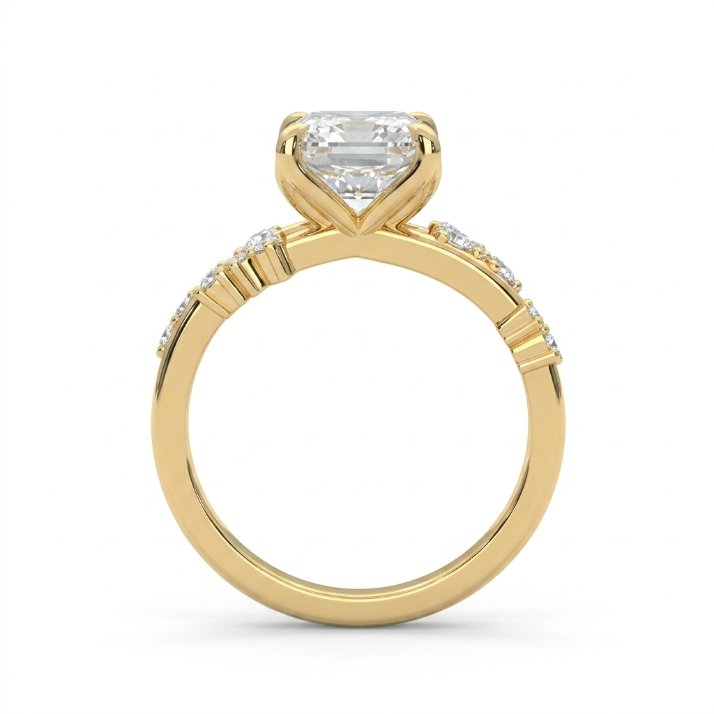 2.50CT Round Cut Moissanite Diamond Unique Cluster Engagement Ring