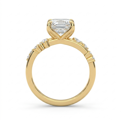 2.50CT Round Cut Moissanite Diamond Unique Cluster Engagement Ring