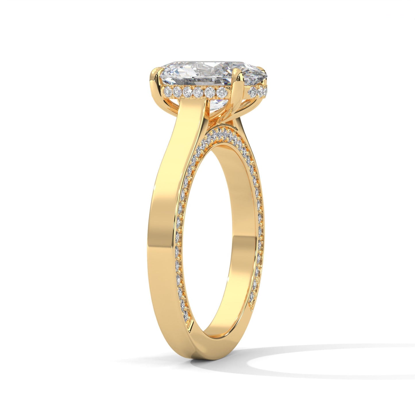 1.50 CT Oval Cut Cigar Band Moissanite Diamond Engagement Ring