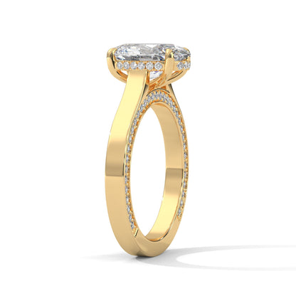 1.50 CT Oval Cut Cigar Band Moissanite Diamond Engagement Ring
