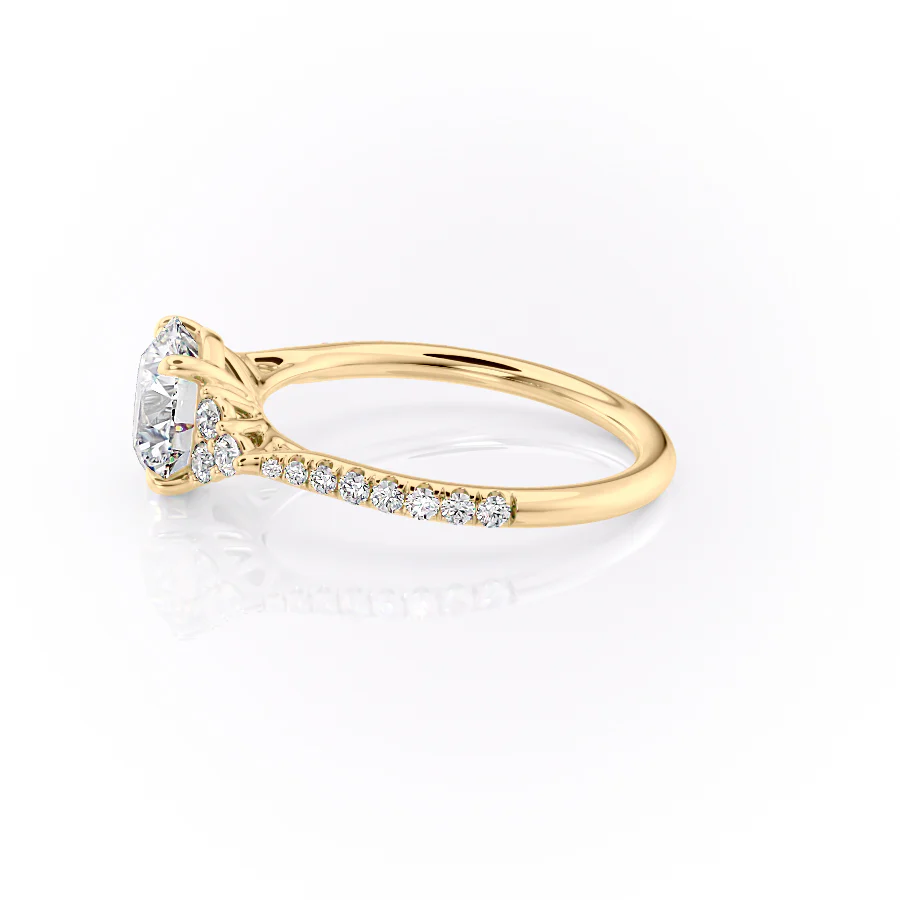1.50 CT Round Cut  Moissanite Diamond Cluster Pave Engagement Ring