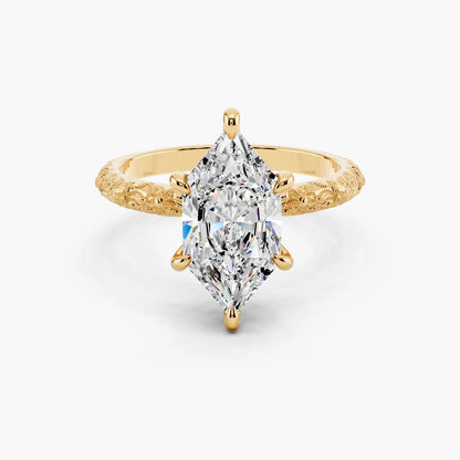 3.0CT Marquise Cut Moissanite Diamond Unique Vintage Engagement Ring
