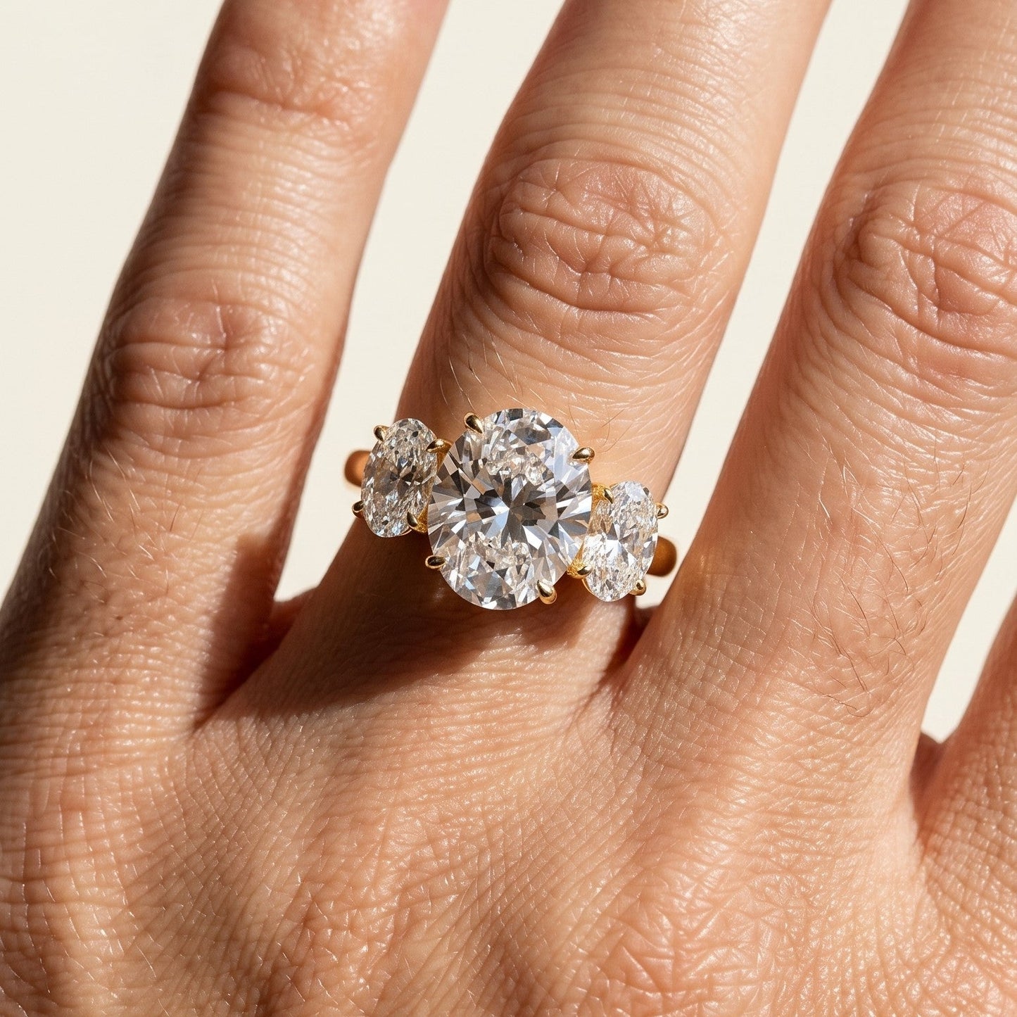 1.50 CT Oval Cut Three Stone Moissanite Diamond Engagement Ring