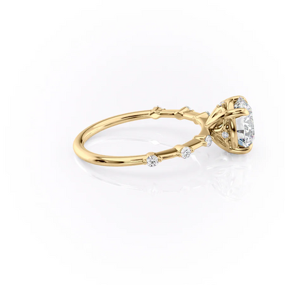 2.0CT Round Cut Moissanite Petite Pave Diamond Engagement Ring