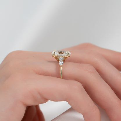 1.50 CT Oval Cut Cluster Moissanite Diamond Engagement Ring