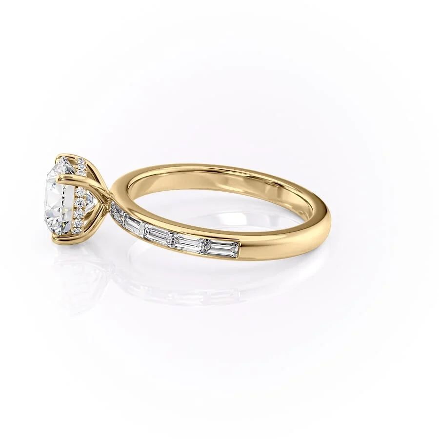1.50 CT Round Cut Moissanite Diamond Pave Engagement Ring