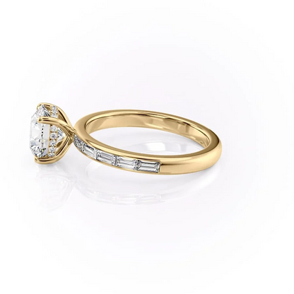 1.50 CT Round Cut Moissanite Diamond Pave Engagement Ring