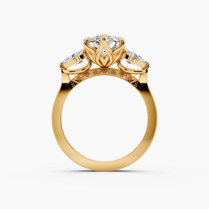 3.50 CT Hexagon Cut Three Stone Moissanite Diamond Engagement Ring