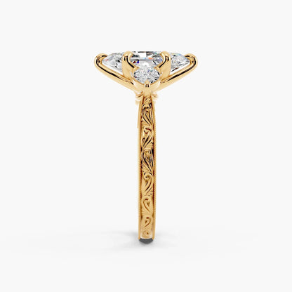 3.50 CT Hexagon Cut Three Stone Moissanite Diamond Engagement Ring