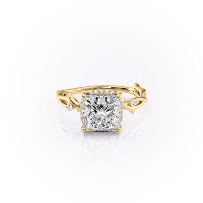 1.50 CT Princess Cut Nature Inspired  Moissanite Diamond Engagement Ring