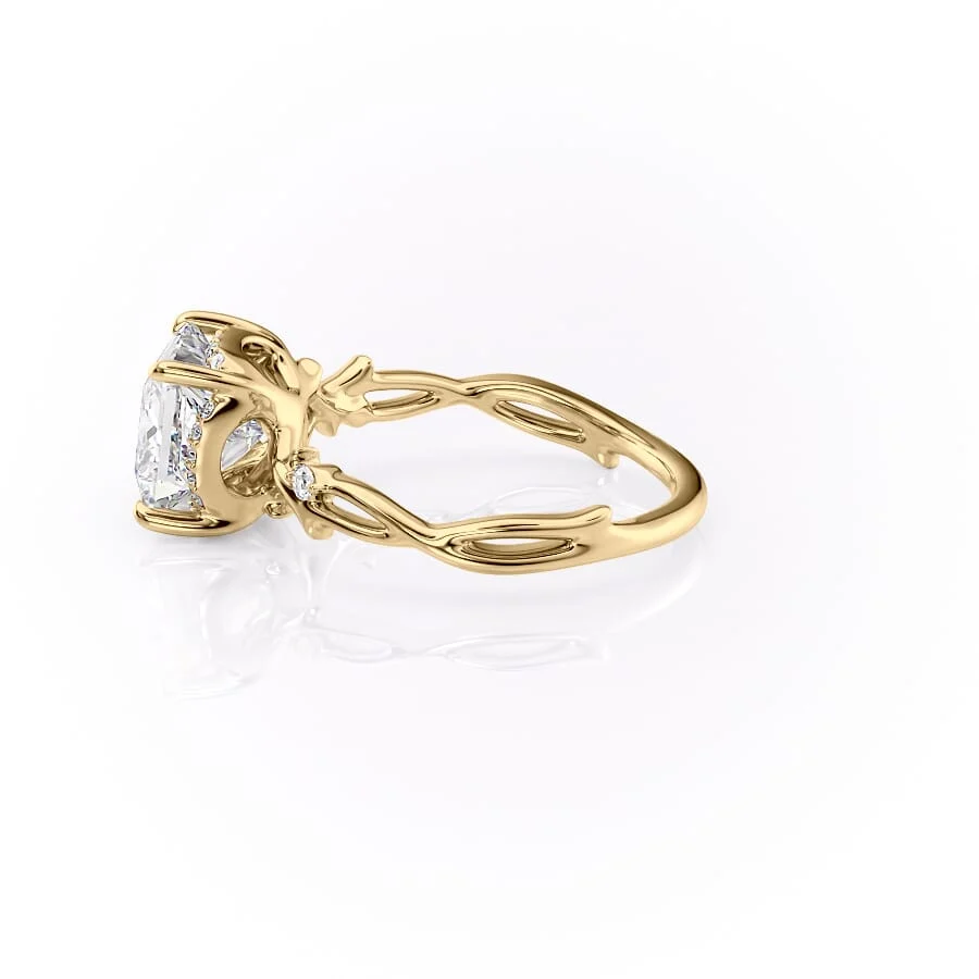 1.50 CT Princess Cut Nature Inspired  Moissanite Diamond Engagement Ring