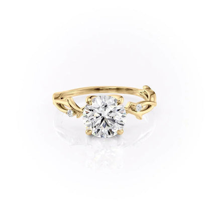 1.0CT Round Moissanite Nature Inspired Engagement Ring