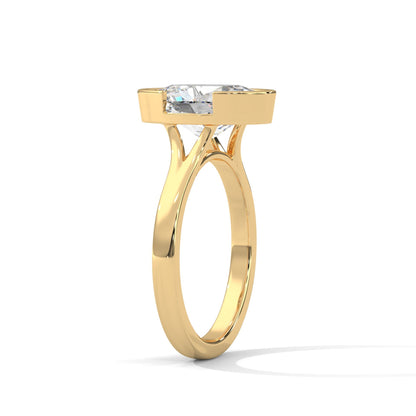 3.0CT Oval Cut Moissanite Diamond Split Shank Bezel Engagement Ring