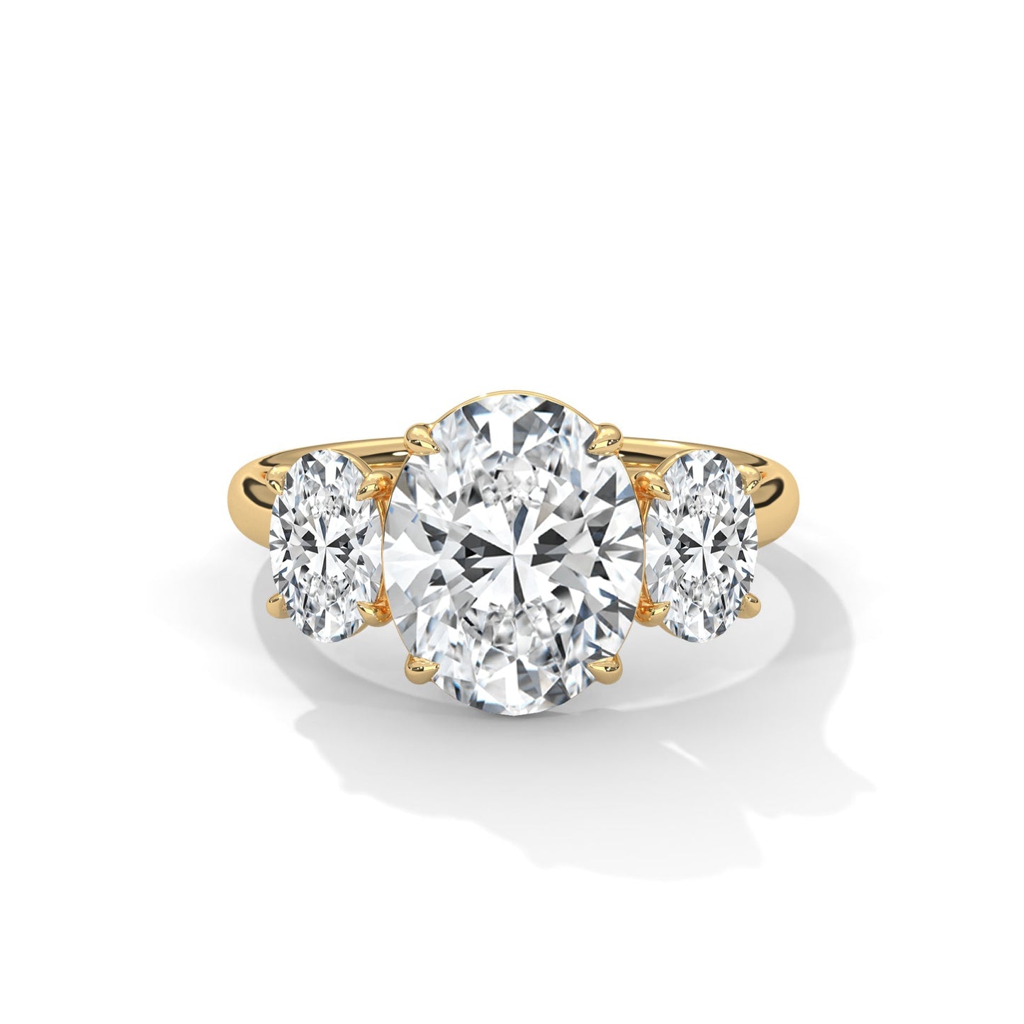 1.50 CT Oval Cut Three Stone Moissanite Diamond Engagement Ring