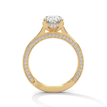 1.50 CT Oval Cut Cigar Band Moissanite Diamond Engagement Ring
